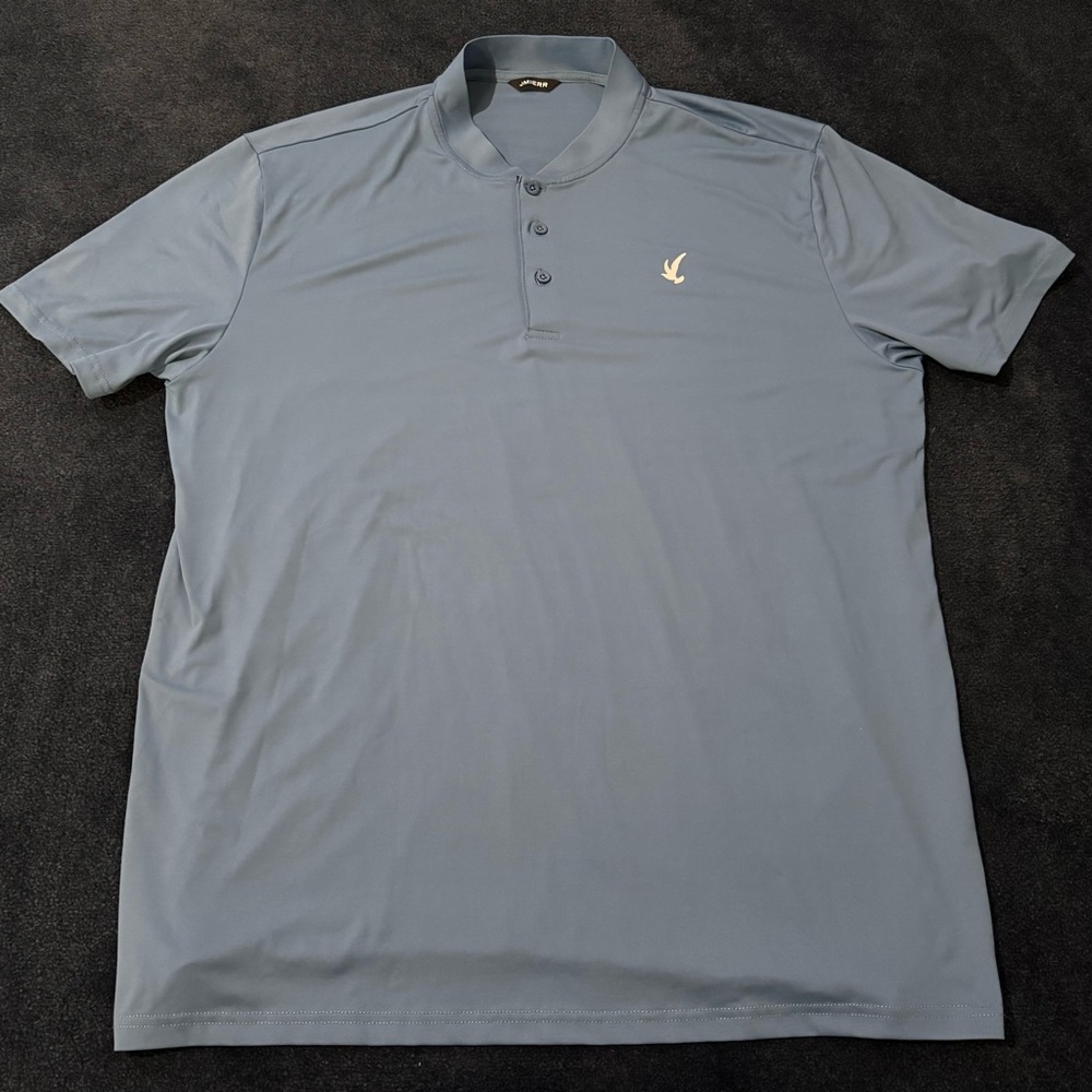 JMierr Golf - Mens Collarless Blue Golf Polo (Size: XXL)